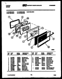 DOOR PARTS Diagram and Parts List for 30-3988-66-03  Tappan Range
