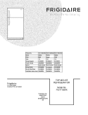 COVER Diagram and Parts List for FGHT1834KB3  Frigidaire Refrigerator