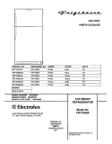COVER Diagram and Parts List for FRT18S6AB1  Frigidaire Refrigerator