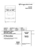 COVER Diagram and Parts List for FEF314AUA  Frigidaire Range