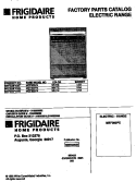 COVER Diagram and Parts List for MEF300PXWF  Frigidaire Range
