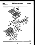SHELVES AND SUPPORTS Diagram and Parts List for RT19F3WT3D  Gibson Refrigerator