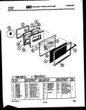 DOOR PARTS Diagram and Parts List for 31-3647-66-02  Tappan Range
