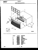 CABINET FRONT AND WRAPPER Diagram and Parts List for FAC053T7A1  Frigidaire Air Conditioner