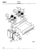 TOP / DRAWER Diagram and Parts List for FEF450WCDC  Frigidaire Range
