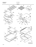 SHELVES Diagram and Parts List for FRT21P6CQ1  Frigidaire Refrigerator