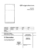 COVER Diagram and Parts List for GS18HTZBW2  Frigidaire Refrigerator