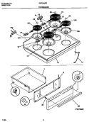 TOP / DRAWER Diagram and Parts List for GEF354BBWC  Gibson Range