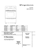 COVER Diagram and Parts List for FEF355AWD  Frigidaire Range