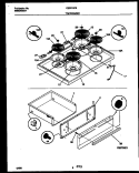 COOKTOP AND DRAWER PARTS Diagram and Parts List for CE301SP2D2  Frigidaire Range