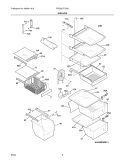 SHELVES Diagram and Parts List for FRS26LF7DS0  Frigidaire Refrigerator