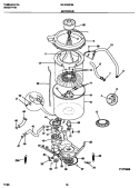 MOTOR / TUB Diagram and Parts List for MLXG62RBW2  Frigidaire Washer Dryer Combo