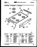 COOKTOP PARTS Diagram and Parts List for 72-3657-00-10  Tappan Range