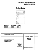 COVER Diagram and Parts List for FDE848GFT0  Frigidaire Dryer