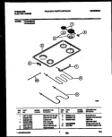 COOKTOP AND BROILER PARTS Diagram and Parts List for FED354BAB3  Frigidaire Range