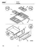 TOP / DRAWER Diagram and Parts List for WGF353CASB  Frigidaire Range