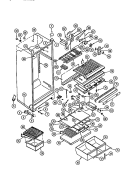 CABINET, SHELVES Diagram and Parts List for RT19F9EU3C  Gibson Refrigerator