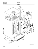 CABINET Diagram and Parts List for FRT18P6BSB7  Frigidaire Refrigerator