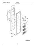 FREEZER DOOR Diagram and Parts List for LESR26EFE3  Frigidaire Refrigerator