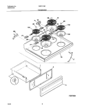 TOP / DRAWER Diagram and Parts List for WEF311SHDA  Westinghouse Range