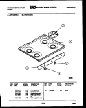 COOKTOP PARTS Diagram and Parts List for GF410HXW5  Frigidaire Range