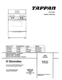 COVER Diagram and Parts List for TGF336AUD  Tappan Range