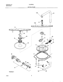MOTOR & PUMP Diagram and Parts List for GLDB653JS1  Frigidaire Dishwasher