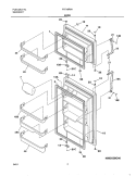 DOOR Diagram and Parts List for FRT18R6AW0  Frigidaire Refrigerator