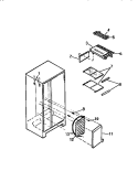 FREEZER SHELVES, WATER TANK Diagram and Parts List for RS229GCW3  Frigidaire Refrigerator