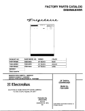 COVER Diagram and Parts List for FDB125RHB1  Frigidaire Dishwasher