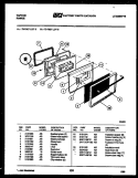 LOWER DOOR PARTS Diagram and Parts List for 73-7857-00-05  Tappan Range