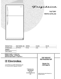 COVER Diagram and Parts List for FRT18G7CW2  Frigidaire Refrigerator