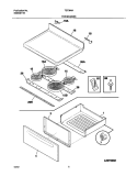 TOP / DRAWER Diagram and Parts List for TEF364AQD  Tappan Range