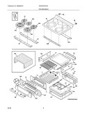TOP / DRAWER Diagram and Parts List for EW30EF65GSA  Electrolux Range