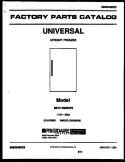 COVER Diagram and Parts List for MFU12M0BW0  Uni Freezer