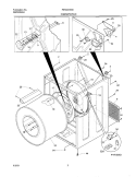 DRY CAB, HEATER Diagram and Parts List for FER221AS0  Frigidaire Dryer
