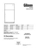 COVER Diagram and Parts List for GRT18C6AW0  Gibson Refrigerator