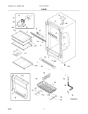 CABINET Diagram and Parts List for GLFU1767FW2  Frigidaire Freezer