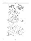 TOP / DRAWER Diagram and Parts List for FGS365ECB  Frigidaire Range