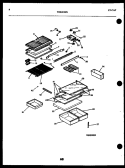 SHELVES AND SUPPORTS Diagram and Parts List for TGK210JN0D  Kelvinator Refrigerator