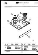 COOKTOP PARTS Diagram and Parts List for 30DEMDWED0-23  Tappan Range