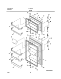 DOOR Diagram and Parts List for FRT18KS5AW4  Frigidaire Refrigerator