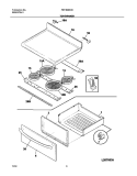 TOP / DRAWER Diagram and Parts List for FEF366BCB  Frigidaire Range