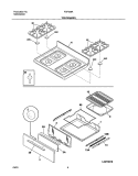 TOP / DRAWER Diagram and Parts List for FGF326AWE  Frigidaire Range