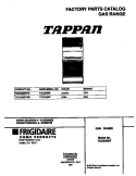COVER Diagram and Parts List for TGO356BFWB  Tappan Range
