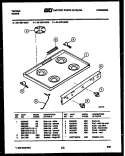 COOKTOP PARTS Diagram and Parts List for 32-1027-23-03  Tappan Range