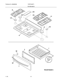 TOP/DRAWER Diagram and Parts List for DGGF3042KFJ  Frigidaire Range