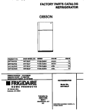 COVER Diagram and Parts List for GRT18SJFD3  Gibson Refrigerator