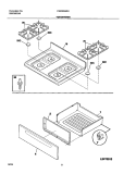 TOP / DRAWER Diagram and Parts List for FGFB55ASD  Frigidaire Range