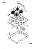 BODY / TOP Diagram and Parts List for TEC3X3XCW1  Tappan Cooktop